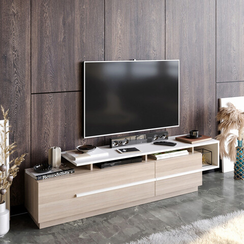 Comoda tv, decorotika, pia, 180x46.4x38.9 cm, cordoba / alb