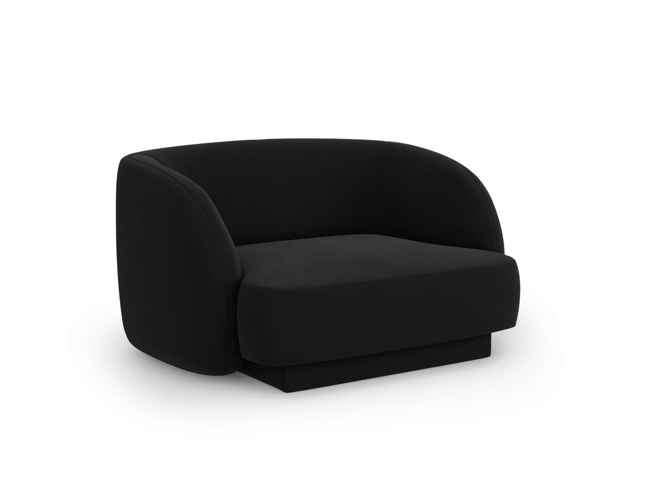 Fotoliu, Miley, Micadoni Home, BL, 109x85x74 cm, catifea, negru - 1 | YEO