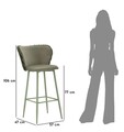 Set 2 scaune de bar Alaska -B, Mauro Ferretti, 55x58x106 cm, fier/poliester, verde