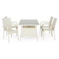 Set gradina/terasa, masa + 4 scaune, Presley, otel, gri
