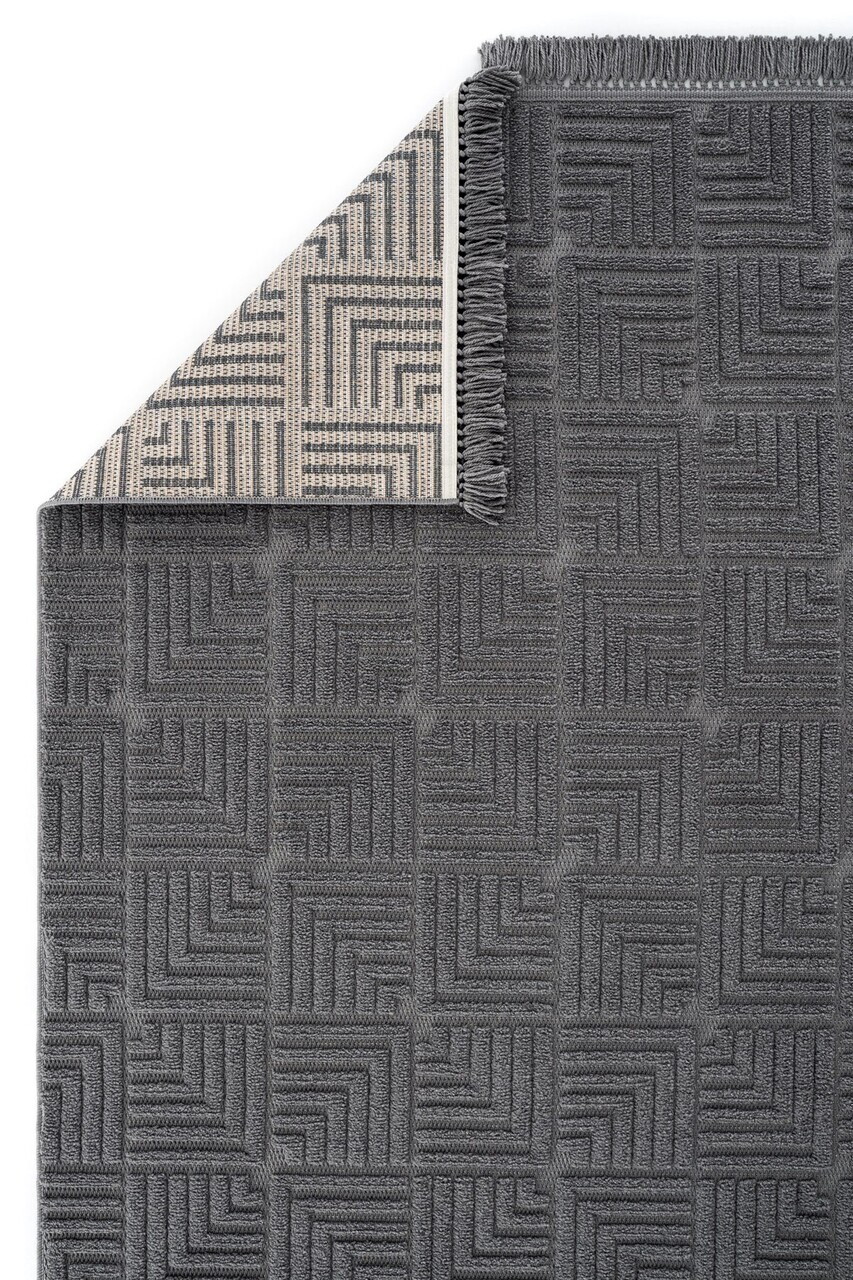 Covor, Stone 1062, 160x230 cm, Fibre naturale, Antracit — imaginea 5