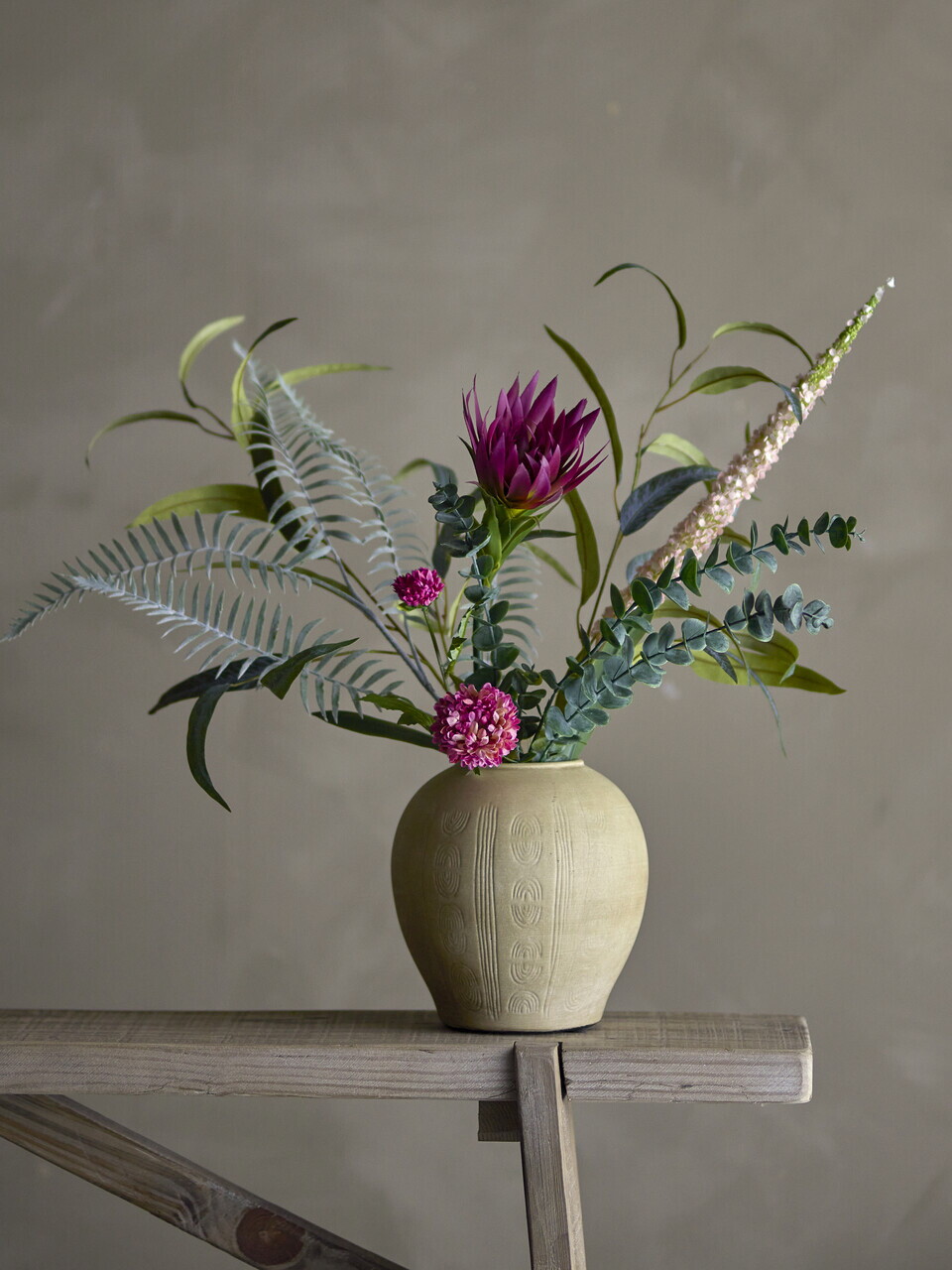 Buchet flori artificiale, Bloomingville, Crown, 30x80 cm, polietilena/fier/textil, rosu - imagine 2