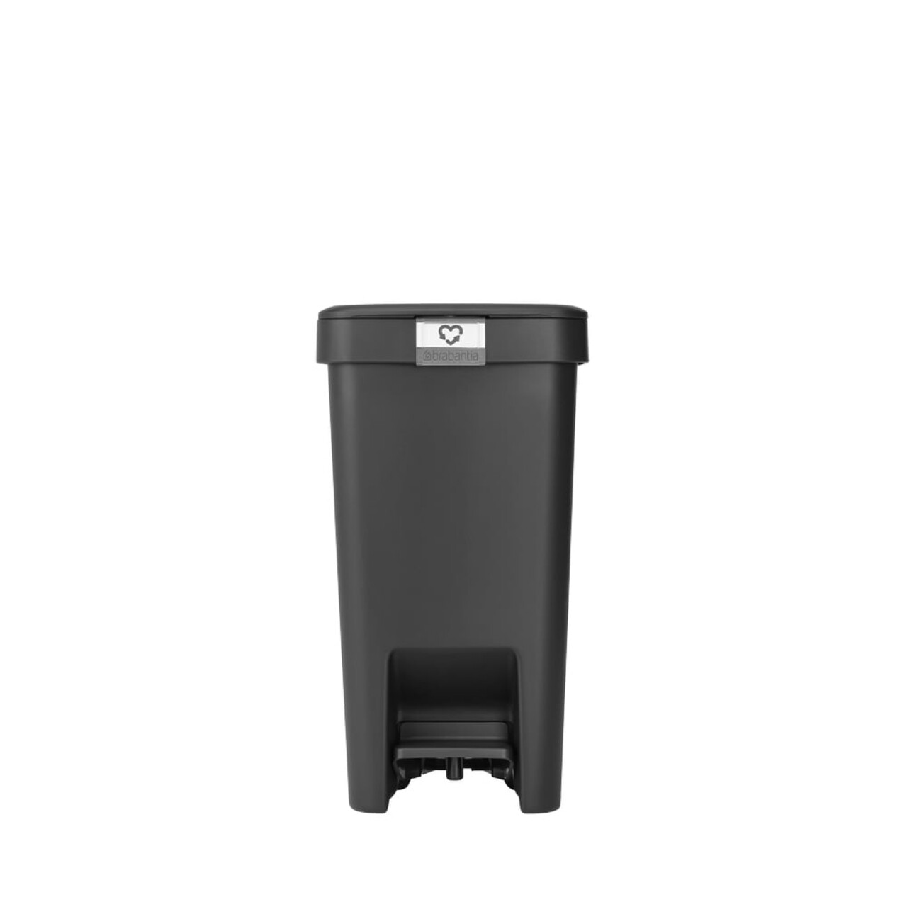 Cos de gunoi cu pedala, Brabantia, StepUp, 10 L, 26.5x20.3x38.1 cm, polipropilena, gri inchis