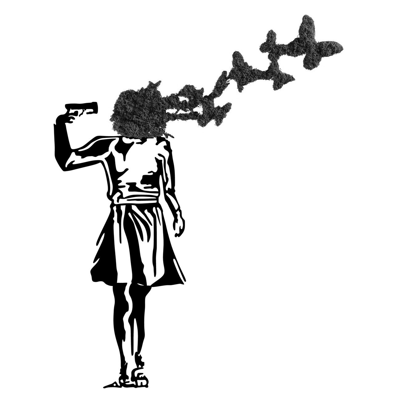 Decoratiune de perete, Banksy, Dimensiune: 66 x 51 cm, Roșu/Negru - view 6