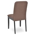 Scaun dining tapitat, Erica, 49 x 50 x 90 cm, lemn/stofa, maro/negru
