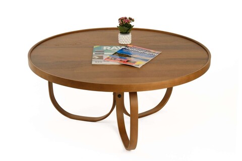 Masuta de cafea, Hanah Home, Jupiter, Lemn masiv, Maro