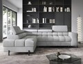 Coltar extensibil stanga 5 locuri ELTAP, LT-05PA, Ferucce, 276x200x93 cm, lemn/poliester, gri deschis