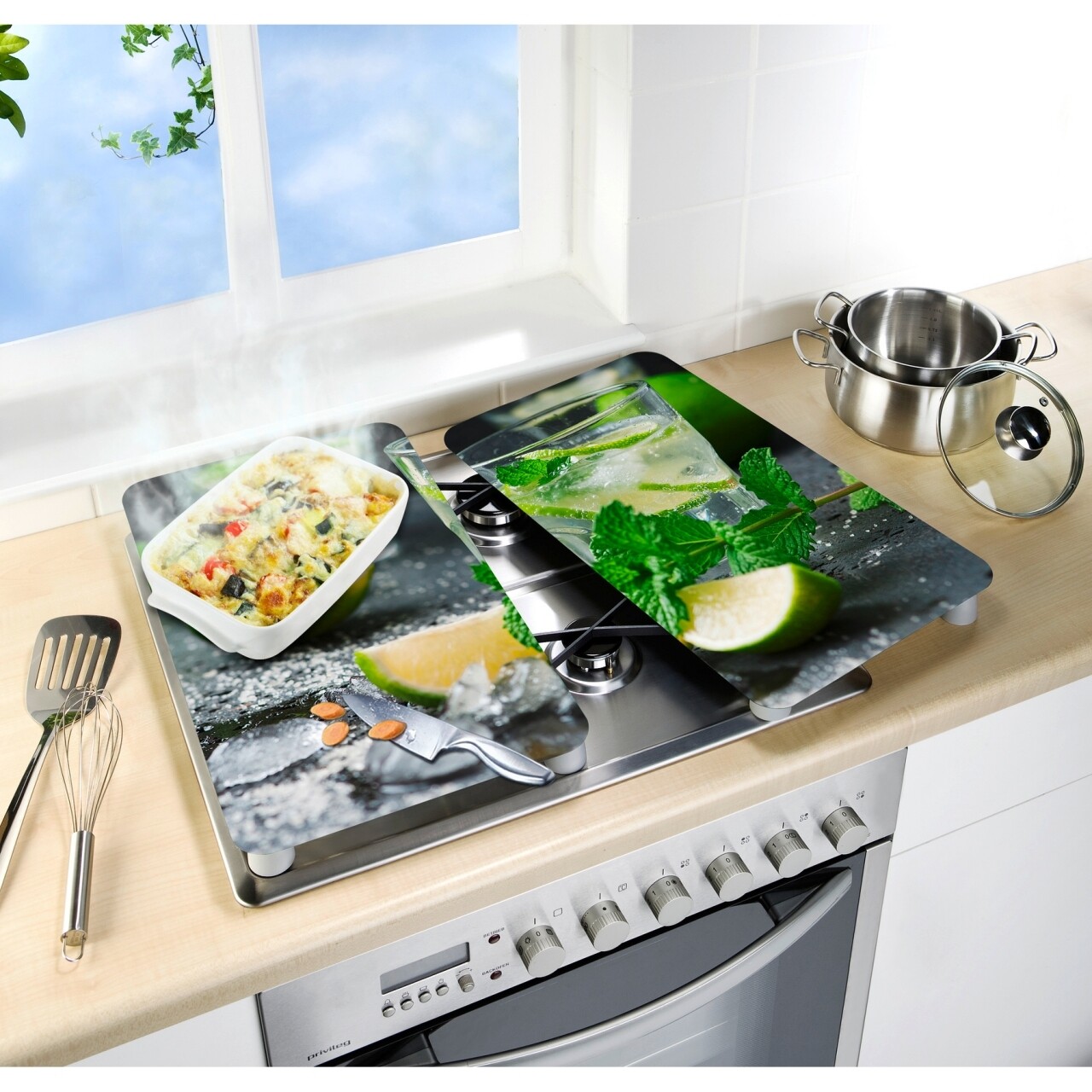 Set 2 protecții universale pentru aragaz, Wenko Mojito - 1 | YEO