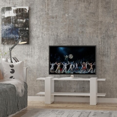 Comoda TV, Homitis, Certo - White, 33.5x117x44.5 cm