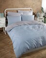 Lenjerie de pat dubla, Solid - Light Blue, Grey, Eponj Home, 65% bumbac/35% poliester