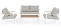 Set mobilier pentru gradina/terasa 4 piese Ernst, Bizzotto, aluminiu/placaj/poliester, alb