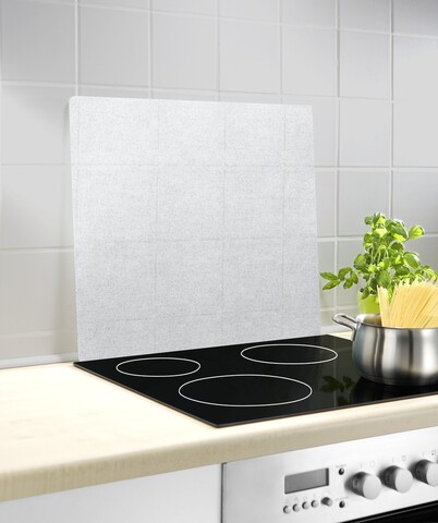 Protectie perete bucatarie, Wenko, 3 in 1, 50 x 56 cm, sticla termorezistenta
