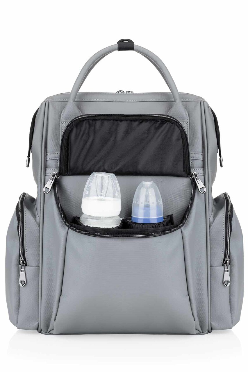 Ghiozdan multifunctional pentru mamici, Wallxpert, Luxella, Gri - imagine 7