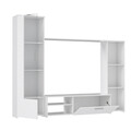 Set mobilier living 4 piese Raalte, Bedora, 220.4x41.3x177.5 cm, PAL/sticla/plastic, alb