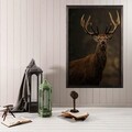 Tablou decorativ, Stag Horn XL, Lemn, Lemn, Multicolor