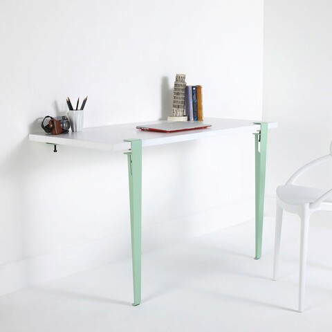 Birou, logg, cuarius, 120x75x60 cm, alb / menta / verde