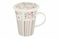 Cana cu infuzor Rose, Duo, 250 ml, portelan, multicolor