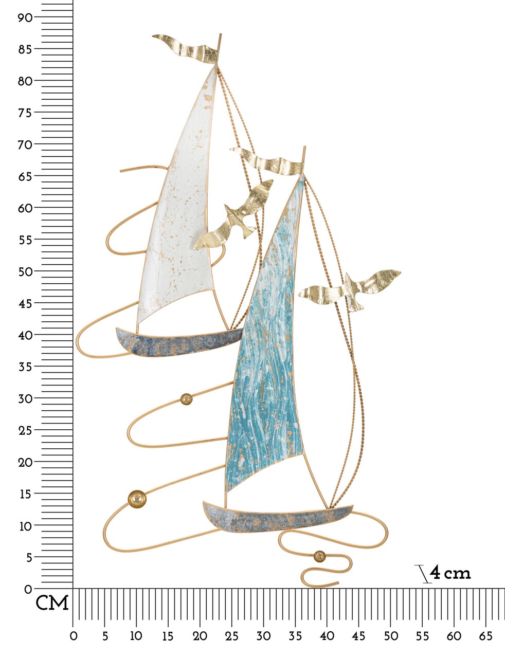 Decoratiune de perete Vela Color, Mauro Ferretti, 51.4 x 87 cm, fier, multicolor