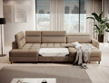 Coltar extensibil dreapta 4 locuri ELTAP, RT-20TOS, Berrto, 306x165x100 cm, lemn/poliester, maro deschis