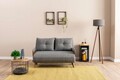 Canapea extensibilă cu 2 locuri, Futon, 859FTN2723, Metal , Gri deschis