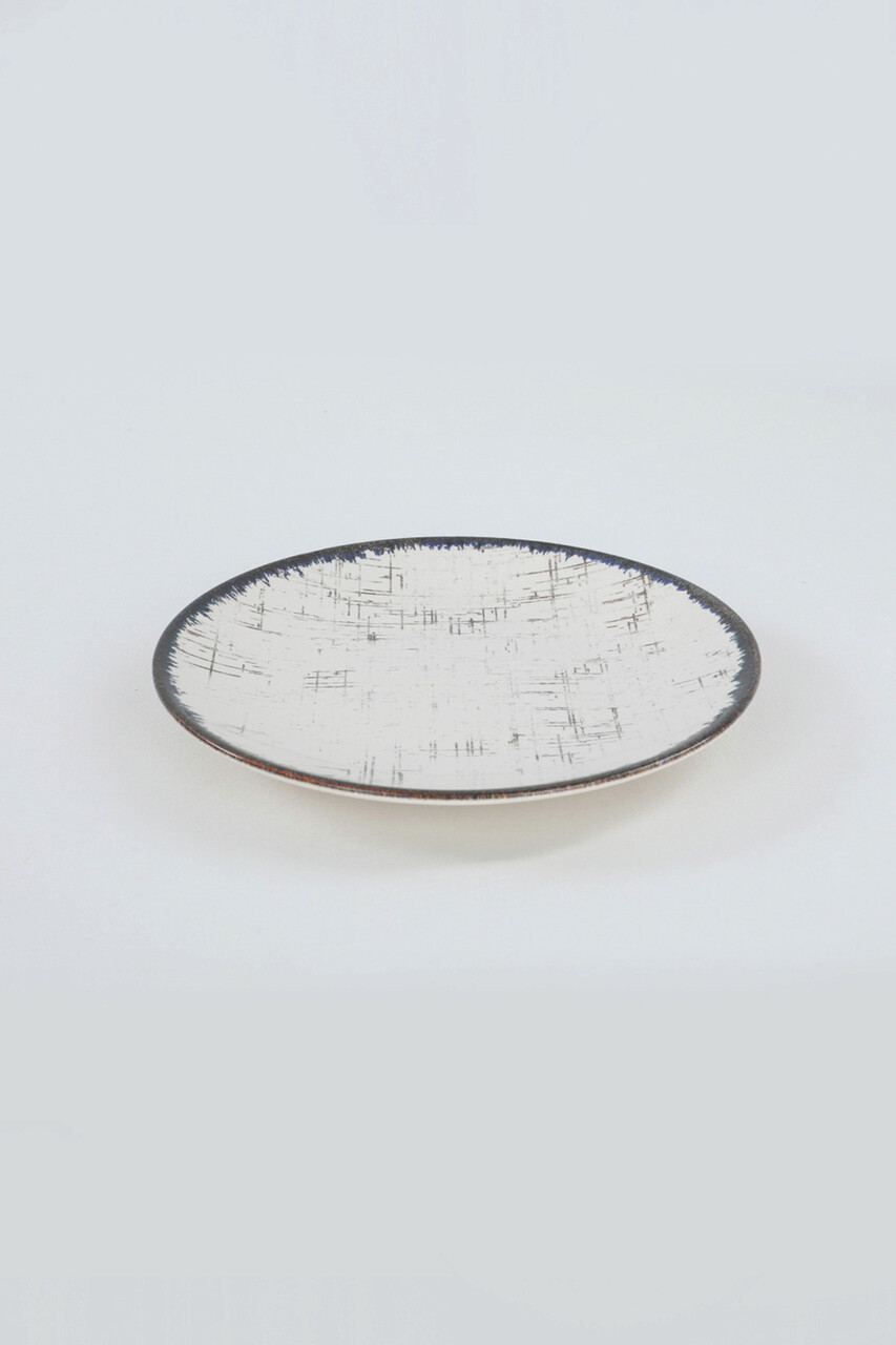 Set farfurii pentru desert, Keramika, 275KRM1264, Ceramica , 20 cm, 6 piese, Crem/Negru