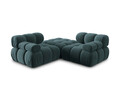 Canapea modulara 3 locuri, Bellis-51, Micadoni Home, 188x188x70 cm, catifea, turcoaz