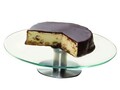 Suport rotativ pentru tort cu picior din inox, Ambition, Ø30 x 7 cm, sticla