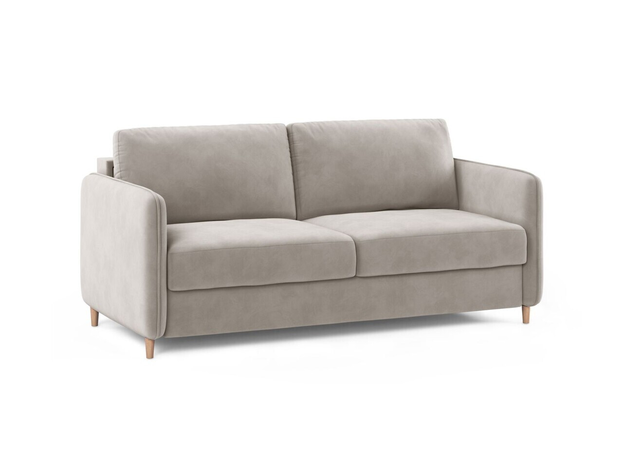 Canapea extensibila 3 locuri, Simo, Micadoni Home, 184x102x95 cm, catifea, bej — imaginea 6