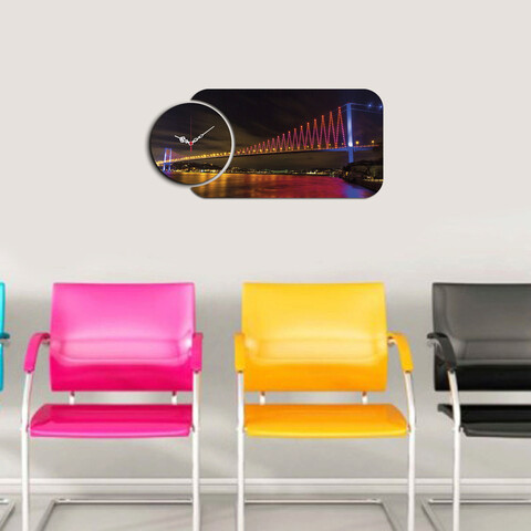 Set ceas si tablou decorativ, yms-37, mdf , dimensiune: 68 x 32 cm, multicolor