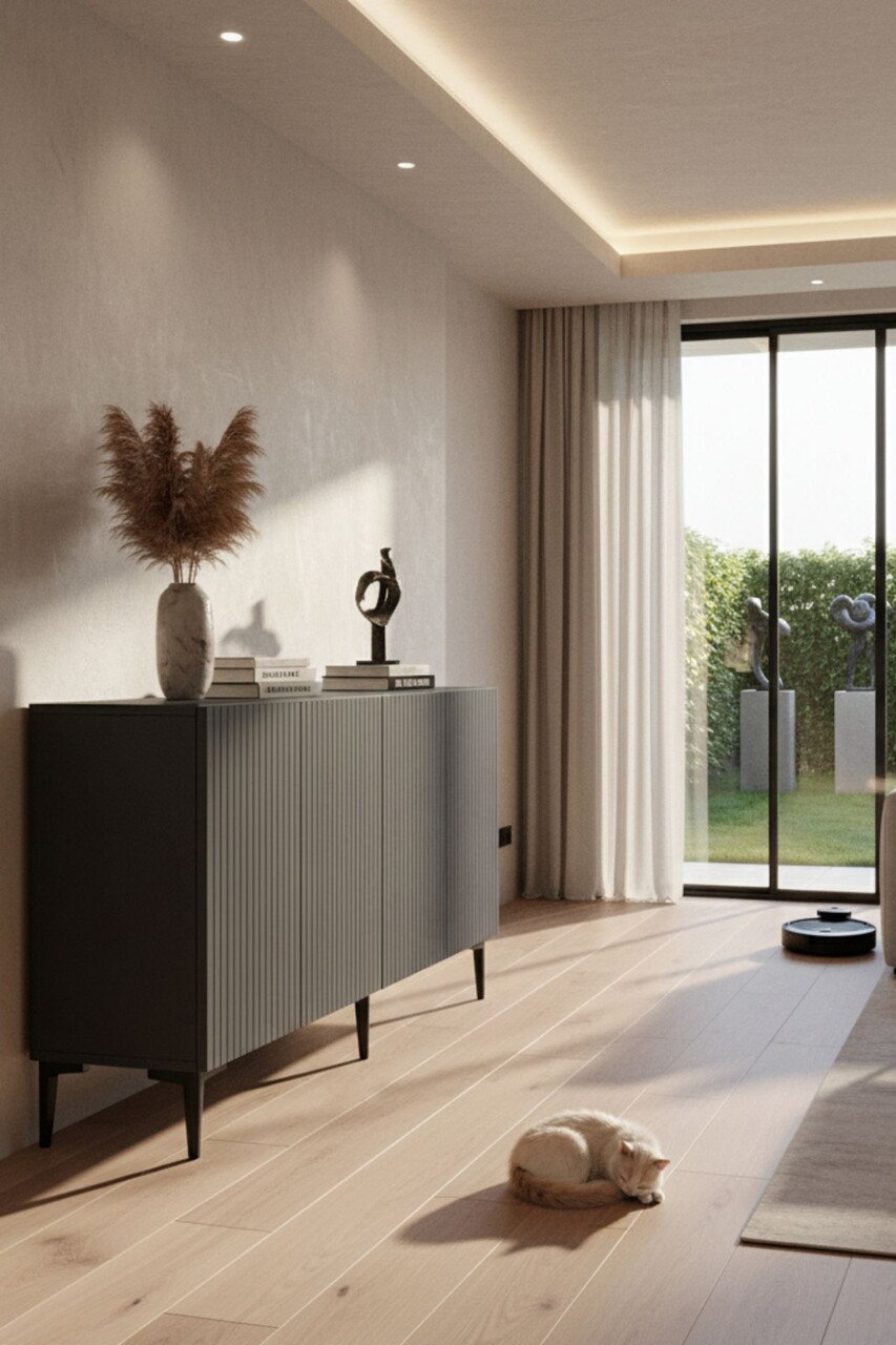 Consola, Hanah Home, Zeynep 150, 150x75x32 cm, PAL , Antracit - view 4