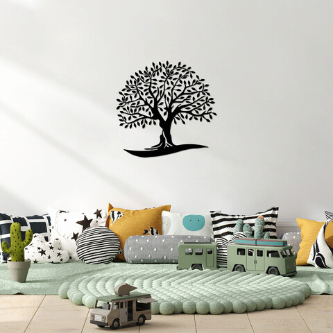 Decoratiune de perete, monumental tree 21, metal, dimensiune: 66 x 64 cm, negru