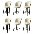 Set scaune de bar 6 piese, Charlotte, Alte, Metal, Crem/Negru