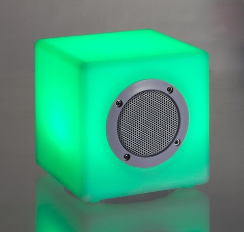 Lampa LED cu difuzor Bluetooth, Bizzotto Cube, 7 culori, cablu USB + telecomanda, 15x15x15 cm Bizzotto imagine noua 2022
