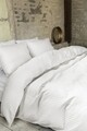 Lenjerie de pat dubla Hotel Linnen Cream, Primaviera Deluxe, 3 piese, 200x220/260 cm, bumbac satinat, crem