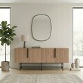 Consola, Hanah Home, Eldia, 200x77.9x40 cm, PAL, Stejar Sepet / Negru