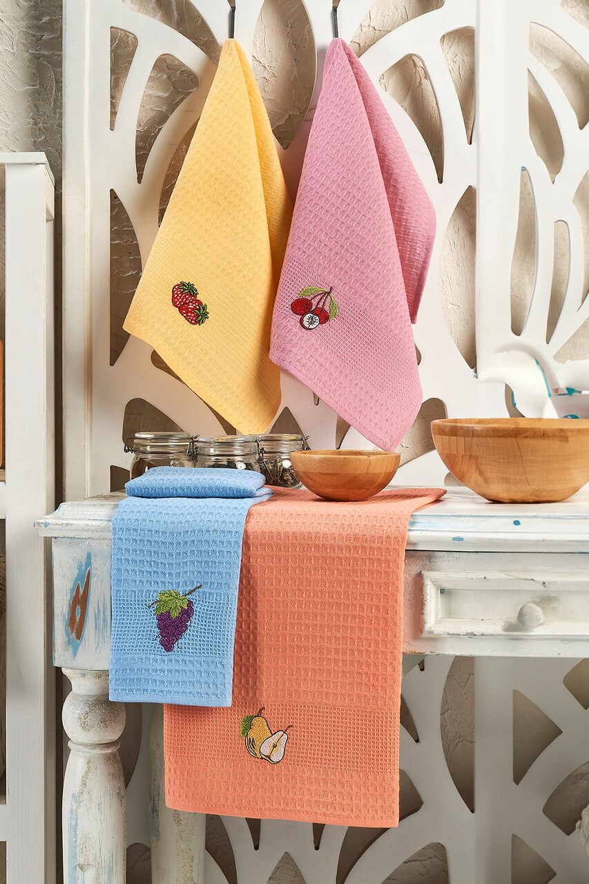 Set prosoape de bucatarie, Eponj Home, Fruits, Bumbac, Multicolor - 1 | YEO