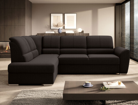Coltar extensibil stanga 3 locuri ELTAP, LT-22FL, Siber, 270x186x93 cm, lemn/poliester, maro inchis