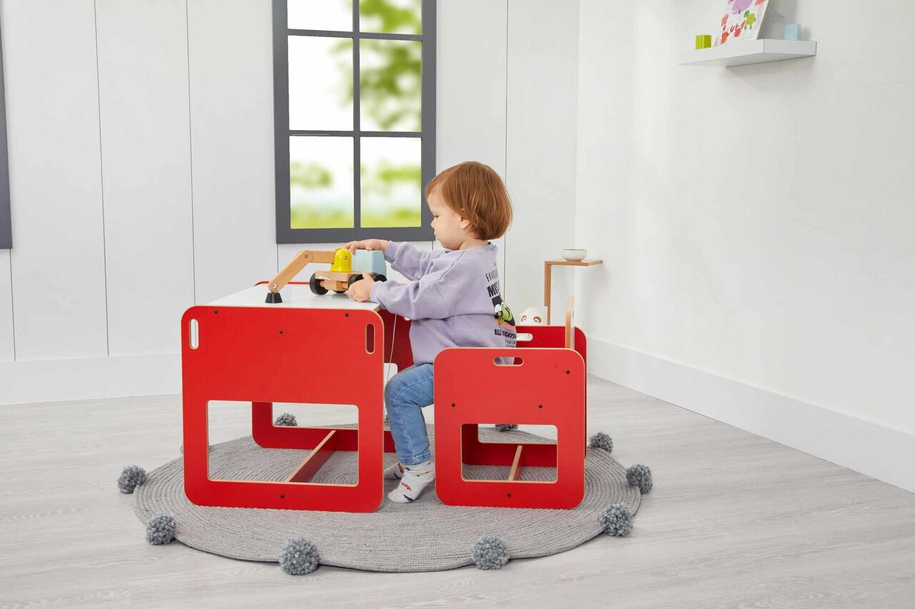 Set masa si scaun pentru copii, Hanah Home, Dove, Rosu/Alb - view 2