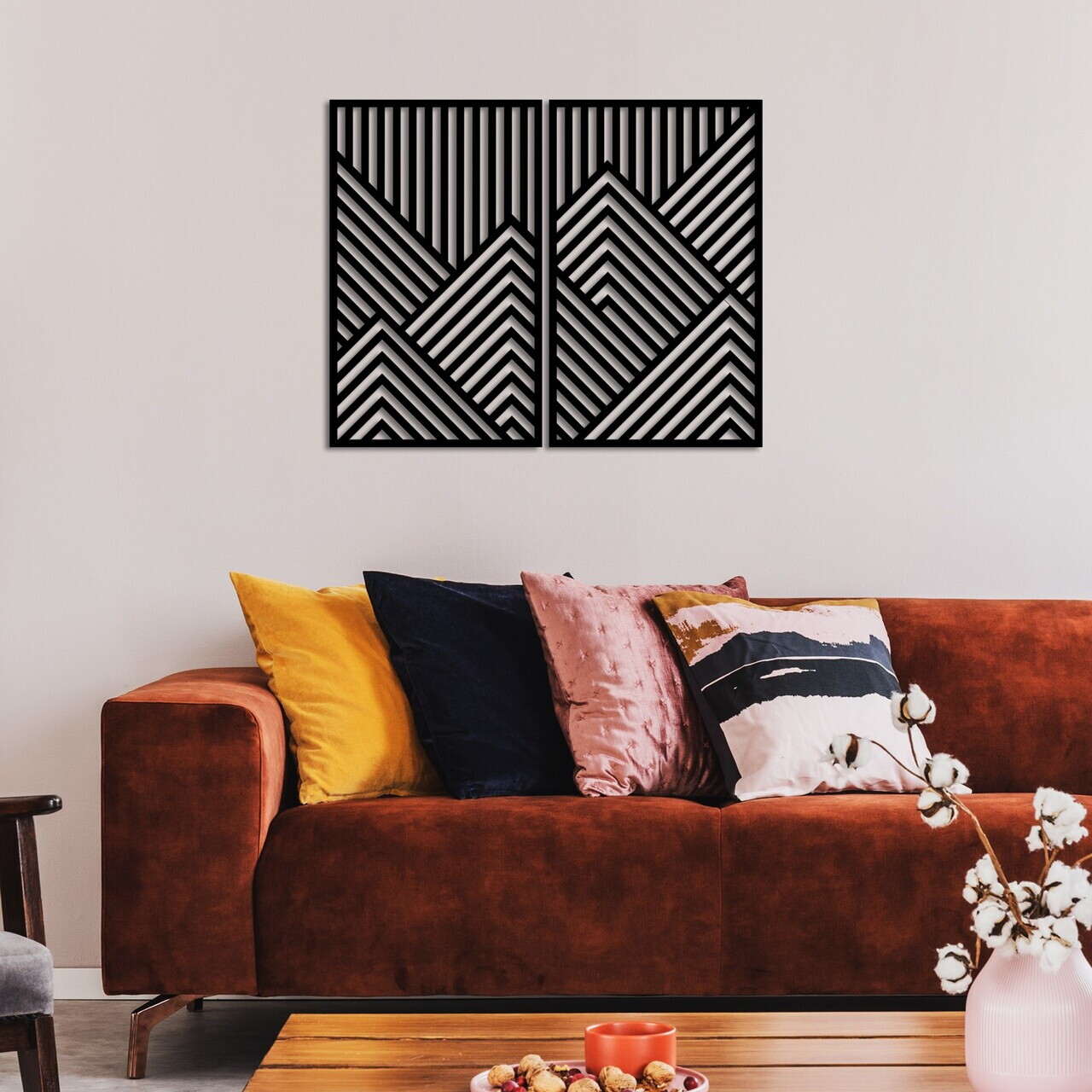 Decoratiune de perete, Vertical Limit, Dimensiune: 70 x 43 cm (2 bucăți), Negru — imaginea 3