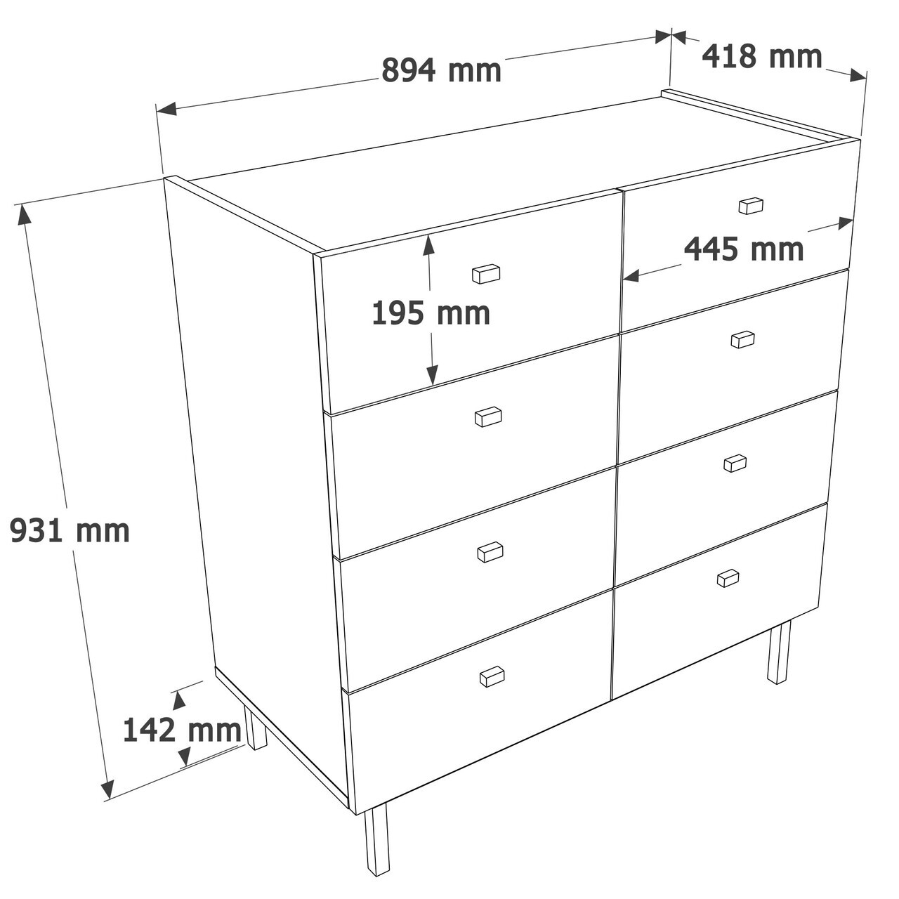 Dulap, Hanah Home, Luke, 89.4x93.1x41.8 cm, PAL, Nisip / Stejar — imaginea 6