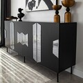Consola, Neostill, Vienna, 180x80x40 cm, PAL, Negru / Fume