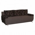 Canapea Extensibila Roma Dark Chocolate Black Flower 205x90x86 cm + lada de depozitare