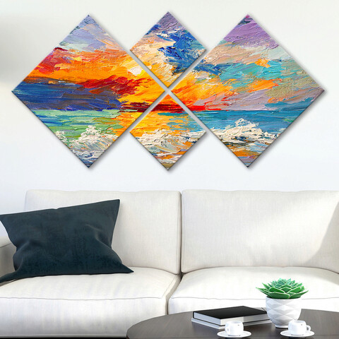 Set 4 tablouri decorative, 4mdf604054886, mdf, imprimat uv, multicolor