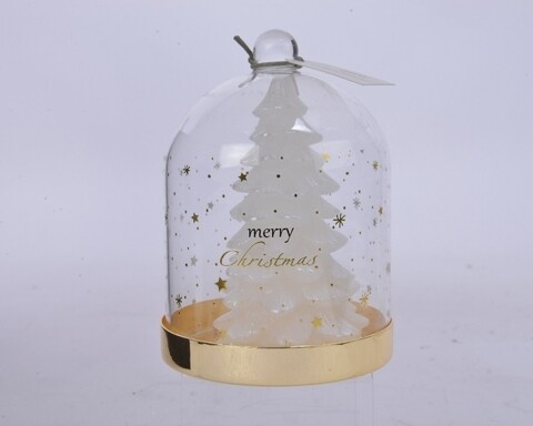 Lumanare Cloche w tree, Decoris, 10x14 cm, ceara, auriu