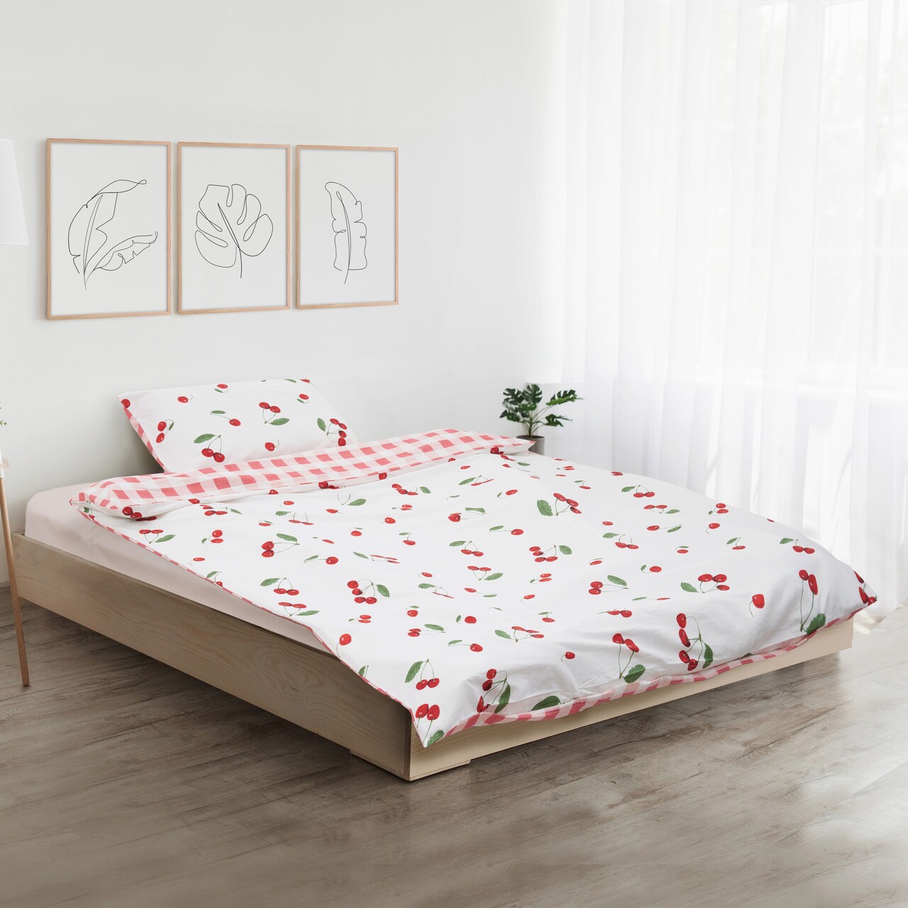 Lenjerie de pat pentru o persoana Cherry, Heinner Home, 150x200 cm, bumbac, multicolor