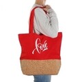 Sacosa de cumparaturi Love, Versa, 45 x 15 x 36 cm, textil, rosu
