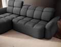 Coltar extensibil stanga 3 locuri ELTAP, Beneth, 301x185x115 cm, lemn/poliester, gri inchis