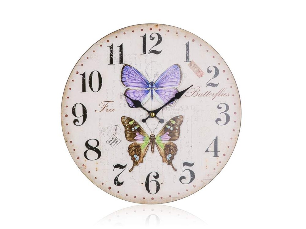 Ceas De Perete, Butterflies, Home Decor, 34 Cm, MDF, Multicolor