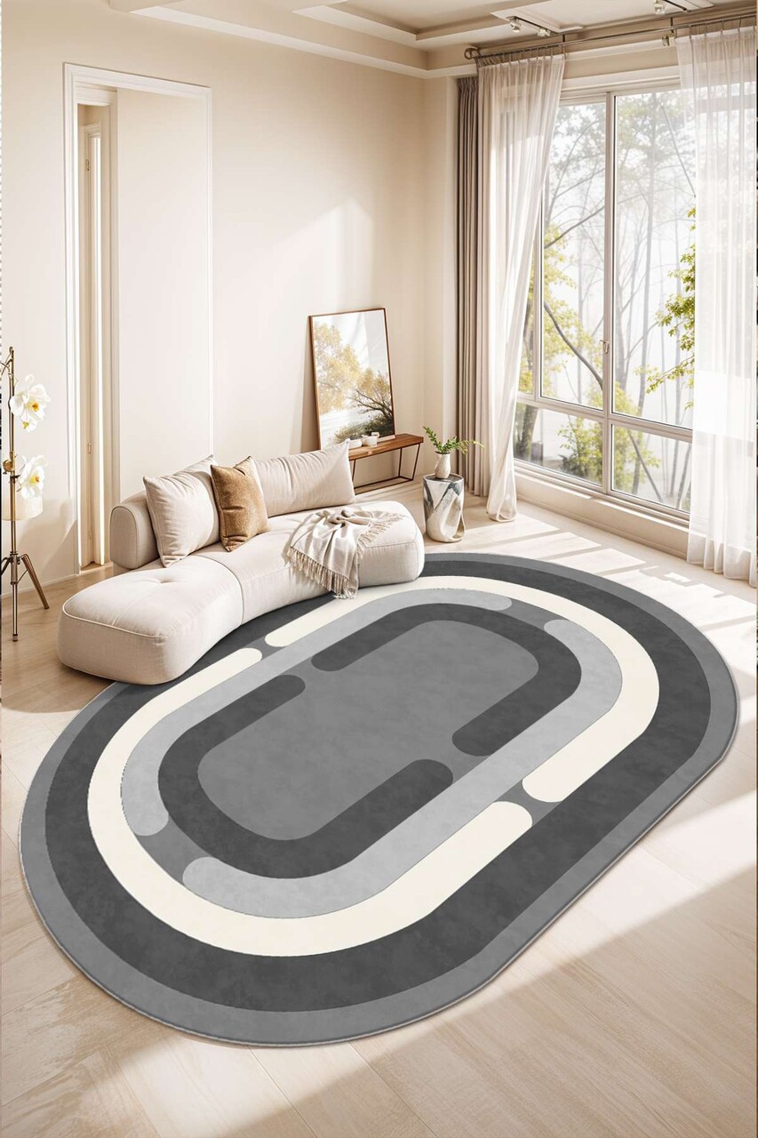 Covor (100 x 150), Sftkece047-Oval, 100x150 cm, Antracit - view 3
