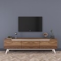Comoda TV D1 - 795, Wren, 180 x 35 x 48.6 cm, walnut/white